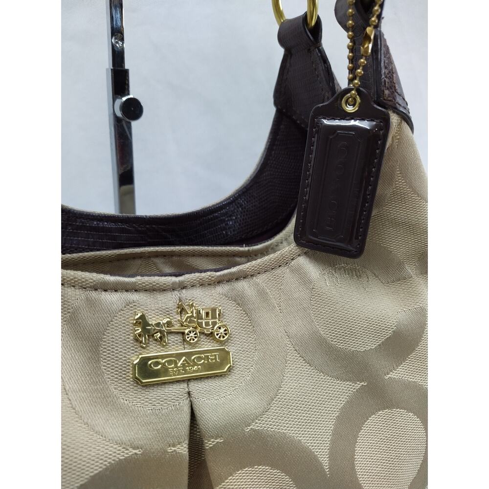 Coach Maggie Madison Signature Brown Canvas Leather 3 Compartments Shoulder Bag - Picture 4 of 15